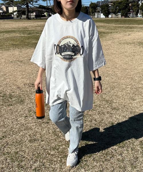 CRB（シーアールビー）の「フロントロゴ半袖Tチュニック（Tシャツ/カットソー・レディース・オフホワイト/チャコールグレー/ライム・F）」の11枚目の写真