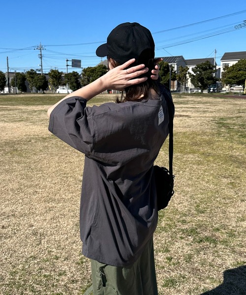 CRB（シーアールビー）の「フロントロゴ半袖Tチュニック（Tシャツ/カットソー・レディース・オフホワイト/チャコールグレー/ライム・F）」の13枚目の写真