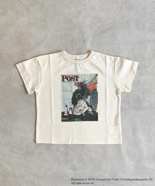 MARKEY'S（マーキーズ）の「【THE SATURDAY EVENING POST】別注プリントTシャツ（90～150cm）（Tシャツ/カットソー・キッズ・ベージュ/オレンジ/チャコール/オフホワイト・110/100/90/120/150/140/130）」の5枚目の写真