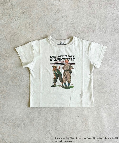 MARKEY'S（マーキーズ）の「【THE SATURDAY EVENING POST】別注プリントTシャツ（90～150cm）（Tシャツ/カットソー・キッズ・ベージュ/オレンジ/チャコール/オフホワイト・110/100/90/120/150/140/130）」の10枚目の写真