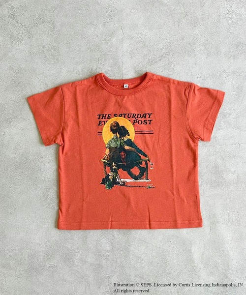 MARKEY'S（マーキーズ）の「【THE SATURDAY EVENING POST】別注プリントTシャツ（90～150cm）（Tシャツ/カットソー・キッズ・ベージュ/オレンジ/チャコール/オフホワイト・110/100/90/120/150/140/130）」の12枚目の写真