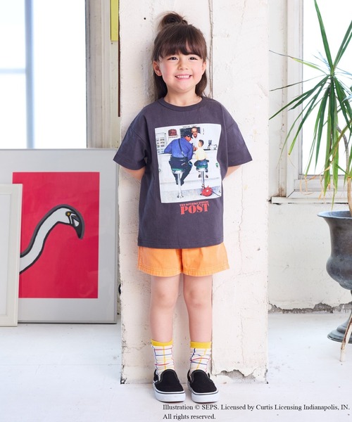 MARKEY'S（マーキーズ）の「【THE SATURDAY EVENING POST】別注プリントTシャツ（90～150cm）（Tシャツ/カットソー・キッズ・ベージュ/オレンジ/チャコール/オフホワイト・110/100/90/120/150/140/130）」の17枚目の写真
