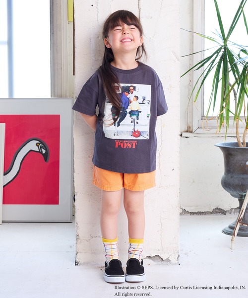 MARKEY'S（マーキーズ）の「【THE SATURDAY EVENING POST】別注プリントTシャツ（90～150cm）（Tシャツ/カットソー・キッズ・ベージュ/オレンジ/チャコール/オフホワイト・110/100/90/120/150/140/130）」の18枚目の写真