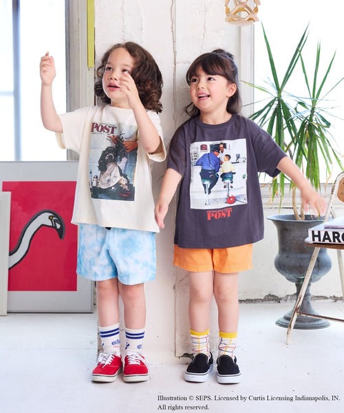 MARKEY'S（マーキーズ）の「【THE SATURDAY EVENING POST】別注プリントTシャツ（90～150cm）（Tシャツ/カットソー・キッズ・ベージュ/オレンジ/チャコール/オフホワイト・110/100/90/120/150/140/130）」の21枚目の写真