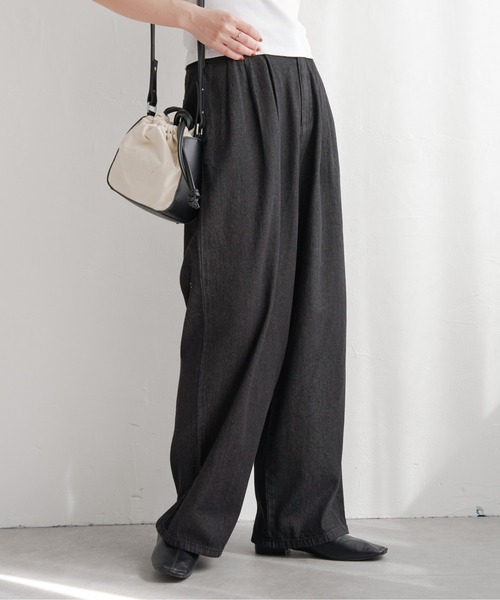 notch.(ノッチ)の「8オンスデニムタックワイドパンツ(デニムパンツ・レディース・ブラック/オフホワイト/ネイビー・M)」の10枚目の写真