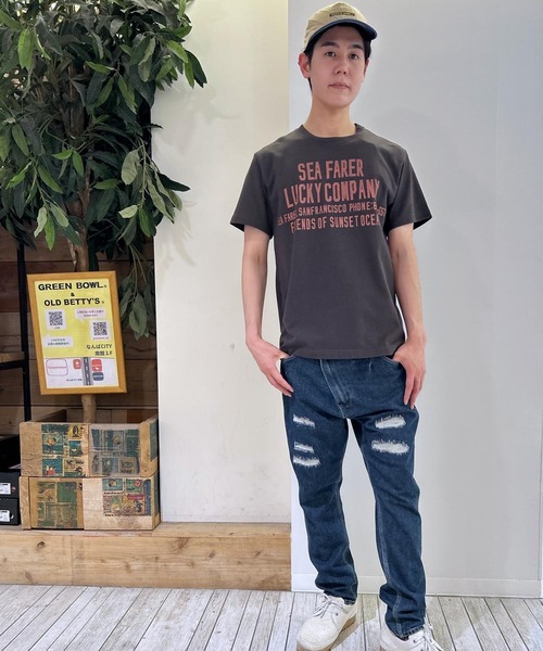 GREEN BOWL（グリーンボウル）の「【日本製】グリーンボウル 【GREEN BOWL】Organic CottonT-shirts (D柄 SEAFARER）（Tシャツ/カットソー・レディース・ブラック/オフホワイト/ダークネイビー・XL/L/M）」の12枚目の写真