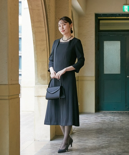 ［13号］礼服 ブラックフォーマル 11号 13号 半袖ワンピース 喪服 礼服 お葬式