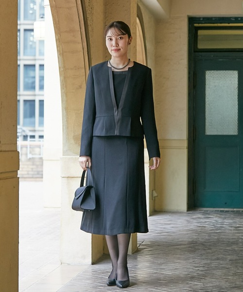 喪服 セール】高身長 【喪服・礼服】フロントリボン7分袖ワンピース