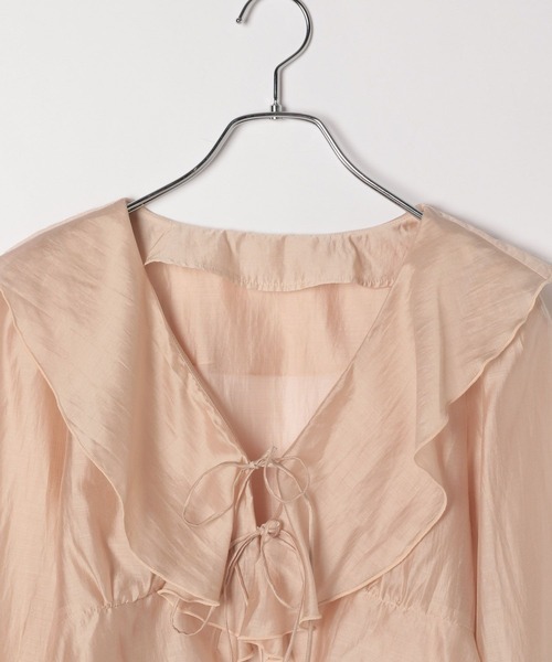 Heather（ヘザー）の「フリルリボンブラウス　118765（シャツ/ブラウス・レディース・ホワイト/ピンクベージュ/ブラック・FREE）」の5枚目の写真