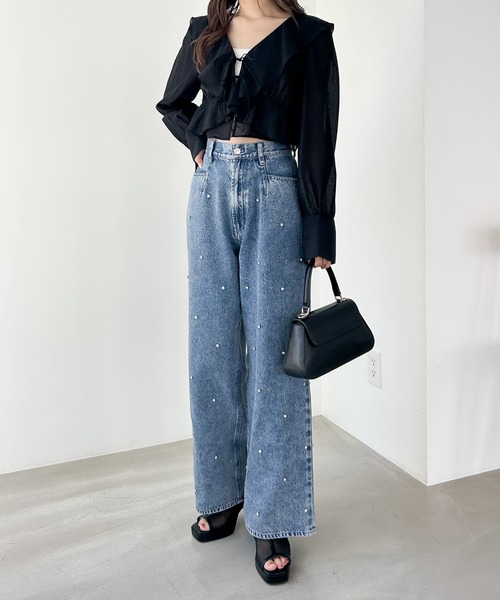 Heather（ヘザー）の「フリルリボンブラウス　118765（シャツ/ブラウス・レディース・ホワイト/ピンクベージュ/ブラック・FREE）」の21枚目の写真