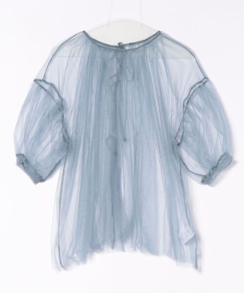 STYLEBLOCK（スタイルブロック）の「ラメチュールレイヤードギャザーブラウス（シャツ/ブラウス・レディース・グレー/ブルー/アイボリー/ブラック・M）」の4枚目の写真