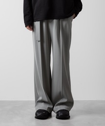 PE ストレッチツイル ベルテッド ワイドフィットトラウザーズ / PE STRETCH TWILL BELTED WIDE FIT TROUSERS