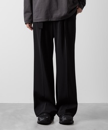 PE ストレッチツイル ベルテッド ワイドフィットトラウザーズ / PE STRETCH TWILL BELTED WIDE FIT TROUSERS