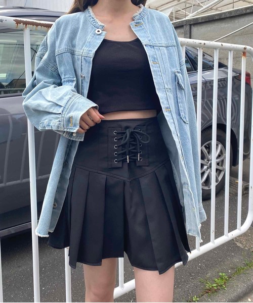 NANEA(ナネア)の「フロントレースアッププリーツミニスカート(スカート・レディース・グレー/ブラック/ベージュ・SMALL/MEDIUM/LARGE)」の20枚目の写真