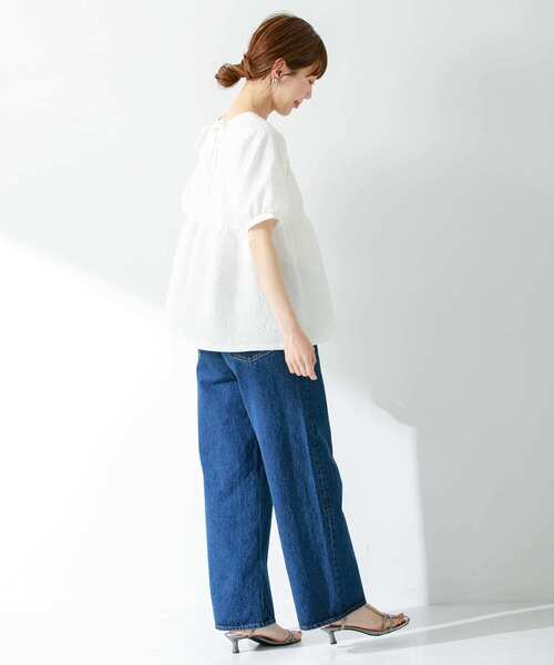 「URBAN RESEARCH Sonny Label」 半袖ブラウス FREE グレー系その他 レディース URBAN RESEARCH Sonny Label ブラウス シャツ テープレース半袖