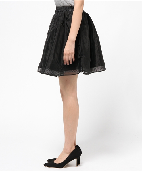 WEGO（ウィゴー）の「WEGO/オーガンジー千鳥柄リバーシブルスカート（スカート・レディース・アイボリー/ライトグレー/ブラック・FREE）」の5枚目の写真