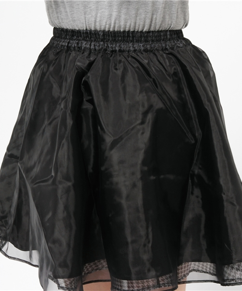 WEGO（ウィゴー）の「WEGO/オーガンジー千鳥柄リバーシブルスカート（スカート・レディース・アイボリー/ライトグレー/ブラック・FREE）」の9枚目の写真