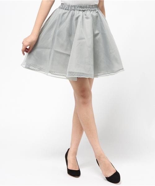 WEGO（ウィゴー）の「WEGO/オーガンジー千鳥柄リバーシブルスカート（スカート・レディース・アイボリー/ライトグレー/ブラック・FREE）」の16枚目の写真