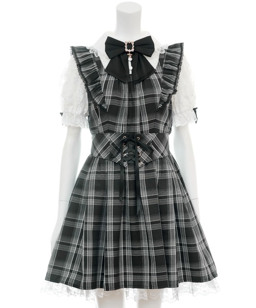 Secret Honey（シークレットハニー）の「レース半袖ドッキングワンピース（ワンピース・レディース・ストライプ/ブラックミックス/ブラック・MEDIUM）」の14枚目の写真