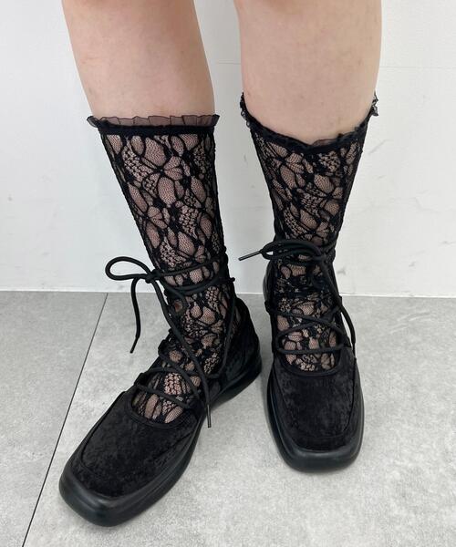 PHILLY(フィリー)の「【PHILLY】レースハイソックス(ソックス/靴下・レディース・ホワイト/ブラック・FREE)」の16枚目の写真