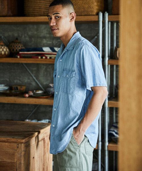 orSlow（オアスロウ）の「orSlow | シャンブレー 半袖ワークシャツ MEN
