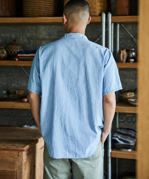 orSlow VINTAGE FIT シャンブレー 半袖シャツ orslow [オアスロウ] VINTAGE FIT SHORT SLEEVE WORK SHIRTS [01