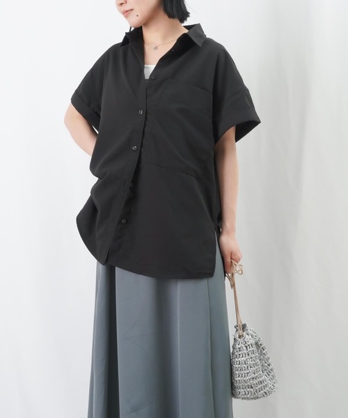 LUCA/LADY LUCK LUCA(ルカ/レディラックルカ)の「LC/LLL ポケットロングシャツ / バックタック半袖シャツブラウス(シャツ/ブラウス・レディース・ブラック/カーキ/オフホワイト・FREE)」の17枚目の写真