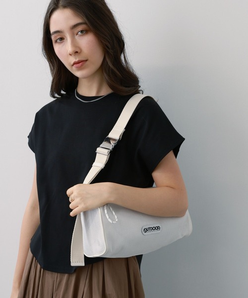 OUTDOOR PRODUCTS（アウトドアプロダクツ）の「【OUTDOOR PRODUCTS】メッシュBOXショルダー（ショルダーバッグ・レディース・ホワイト/ブラック・FREE）」の6枚目の写真