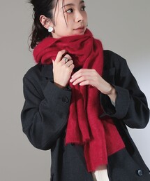 ✿アソースメレカシミアファーニットストール✿ベビーピンク新品未使用