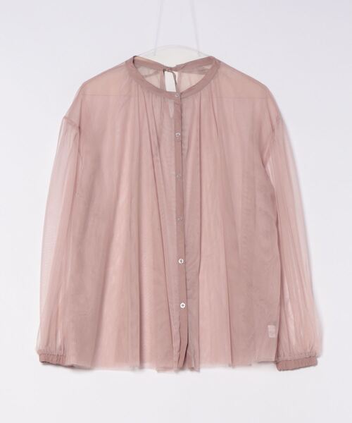 STYLEBLOCK(スタイルブロック)の「チュールビッグシャツ(シャツ/ブラウス・レディース・ブラック/グリーン/ベージュ/アイボリー・FREE)」の3枚目の写真