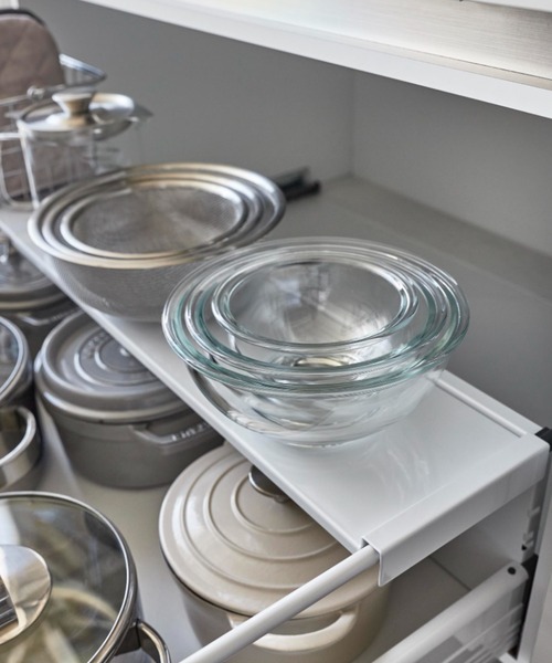 tower（タワー）の「tower（タワー）伸縮キッチン引き出し中ラック ワイド（キッチン収納・レディース・ホワイト・ONE SIZE）」の10枚目の写真