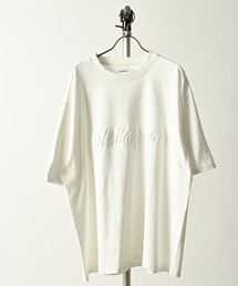 ATELANE/硫化染 トラ刺繍、ロゴ エンボス、S/S TEE