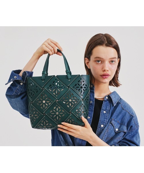 genten（ゲンテン）の「サスカットバスケット ハンドバッグ（ショルダーバッグ・レディース・ライトブラウン/ブラウン/ダークブラウン/ホワイト/グリーン・FREE）」の5枚目の写真