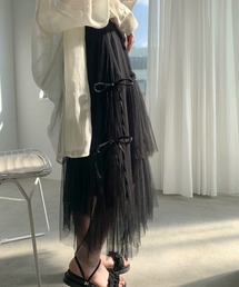 Teem Store（チームストア）の「リボン ティアード チュールロングスカート（スカート）」