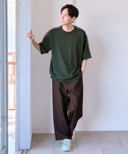 LAKOLE(ラコレ)の「袖モチーフラインT半袖 / 130618(Tシャツ/カットソー・メンズ・ブラック/グリーン/オフホワイト・MEDIUM/LARGE/X-LARGE)」の21枚目の写真