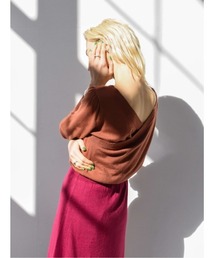 2way bicolor knit one-piece