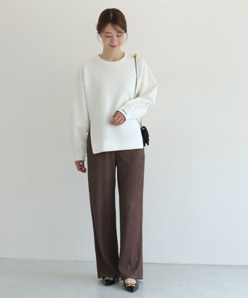 Pierrot(ピエロ)の「ジャカードプリーツワイドパンツ(その他パンツ・レディース・ブラック/ネイビー/ブラウン・L/M/PM)」の14枚目の写真