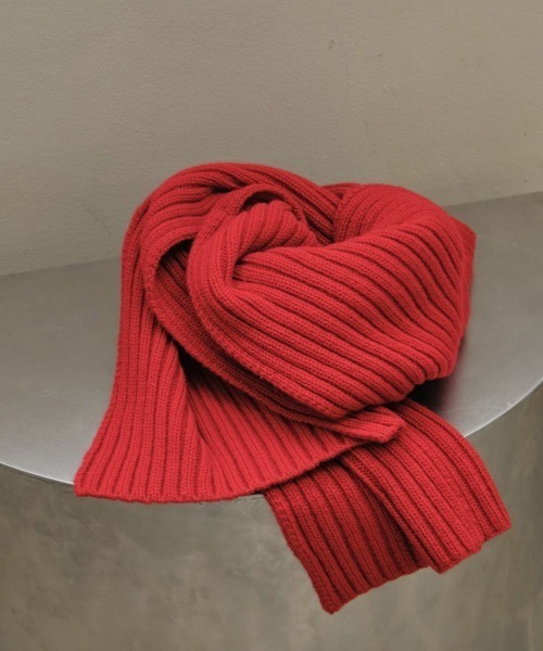 【todayful】Rib Knit Muffler /red TODAYFUL（トゥデイフル）の「Rib Knit Muffler（マフラー