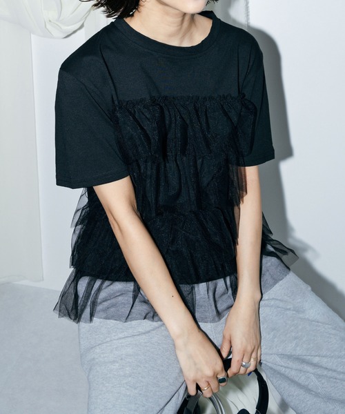 チュールドッキングT（Tシャツ/カットソー）｜LIENCOEUR（リアンクール