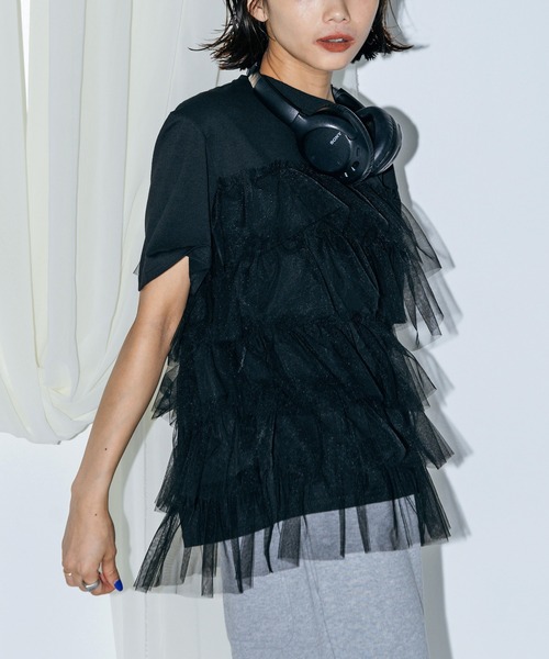 チュールドッキングT（Tシャツ/カットソー）｜LIENCOEUR（リアンクール