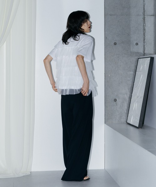 LIENCOEUR(リアンクール)の「チュールドッキングT(Tシャツ/カットソー・レディース・ホワイト/ブラック・FREE)」の20枚目の写真