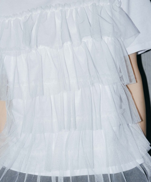 LIENCOEUR(リアンクール)の「チュールドッキングT(Tシャツ/カットソー・レディース・ホワイト/ブラック・FREE)」の15枚目の写真