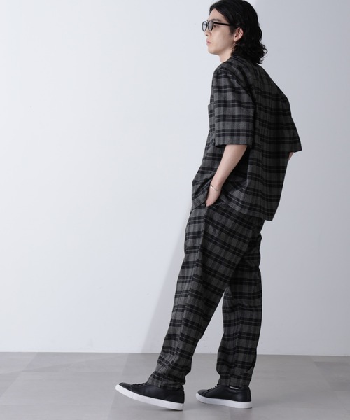 NANO universe(ナノユニバース)の「ブークレチェックオープンカラーシャツ(シャツ/ブラウス・メンズ・ブラック/モカ・M/L)」の5枚目の写真