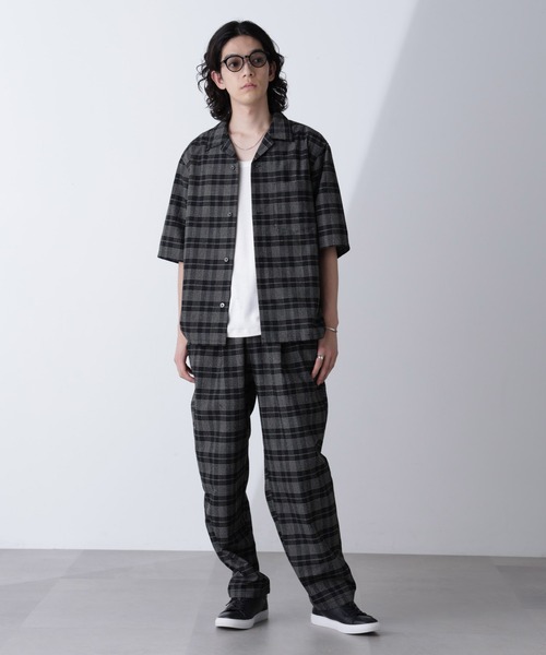 NANO universe(ナノユニバース)の「ブークレチェックオープンカラーシャツ(シャツ/ブラウス・メンズ・ブラック/モカ・M/L)」の7枚目の写真