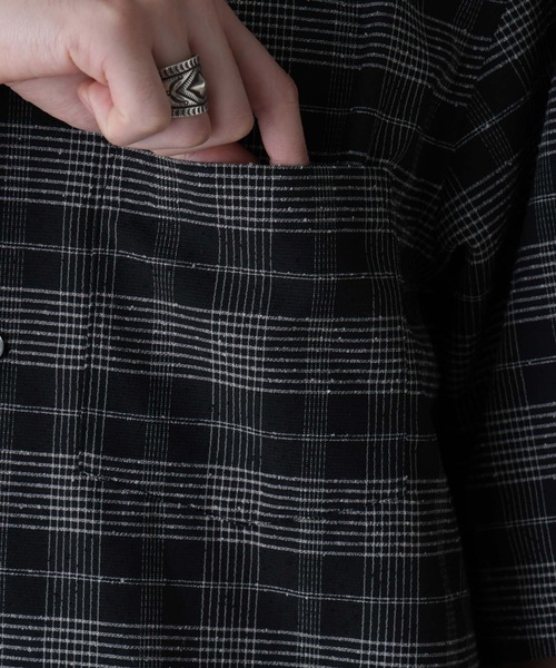 NANO universe(ナノユニバース)の「ブークレチェックオープンカラーシャツ(シャツ/ブラウス・メンズ・ブラック/モカ・M/L)」の12枚目の写真