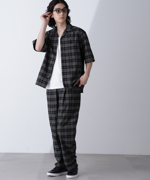 NANO universe(ナノユニバース)の「ブークレチェックオープンカラーシャツ(シャツ/ブラウス・メンズ・ブラック/モカ・M/L)」の10枚目の写真