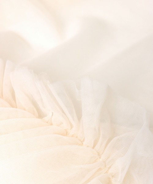 Three Four Time(スリーフォータイム)の「スリーブフリルチュールブラウス(シャツ/ブラウス・レディース・アイボリー/ブラック・FREE)」の4枚目の写真