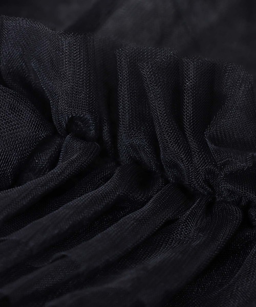 Three Four Time(スリーフォータイム)の「スリーブフリルチュールブラウス(シャツ/ブラウス・レディース・アイボリー/ブラック・FREE)」の6枚目の写真