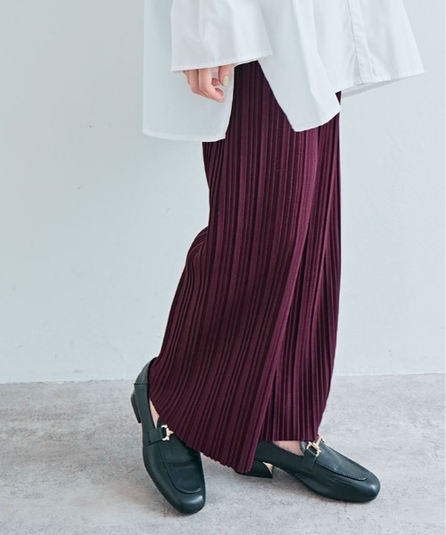 kirakiraShop（キラキラショップ）の「セルフカット アコーディオン プリーツ ワイドパンツ（その他パンツ・レディース・モカ/ネイビー/グレー/ブラック/チャコール/ブラック系/ブラック系1/バーガンディー・L/M）」の8枚目の写真
