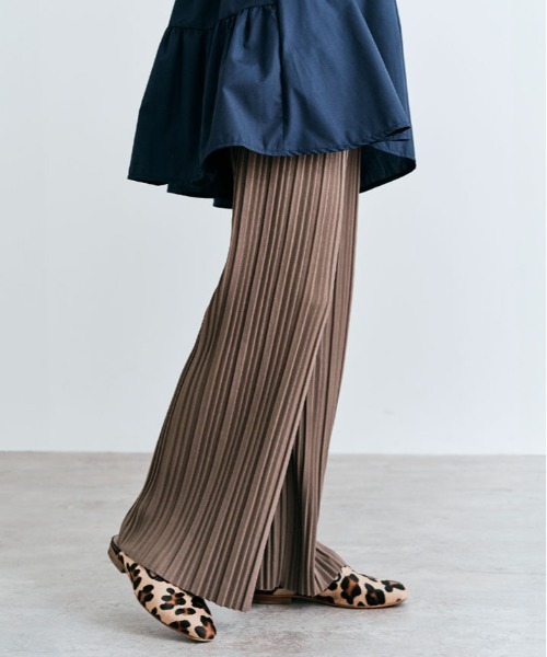 kirakiraShop（キラキラショップ）の「セルフカット アコーディオン プリーツ ワイドパンツ（その他パンツ・レディース・モカ/ネイビー/グレー/ブラック/チャコール/ブラック系/ブラック系1/バーガンディー・L/M）」の6枚目の写真